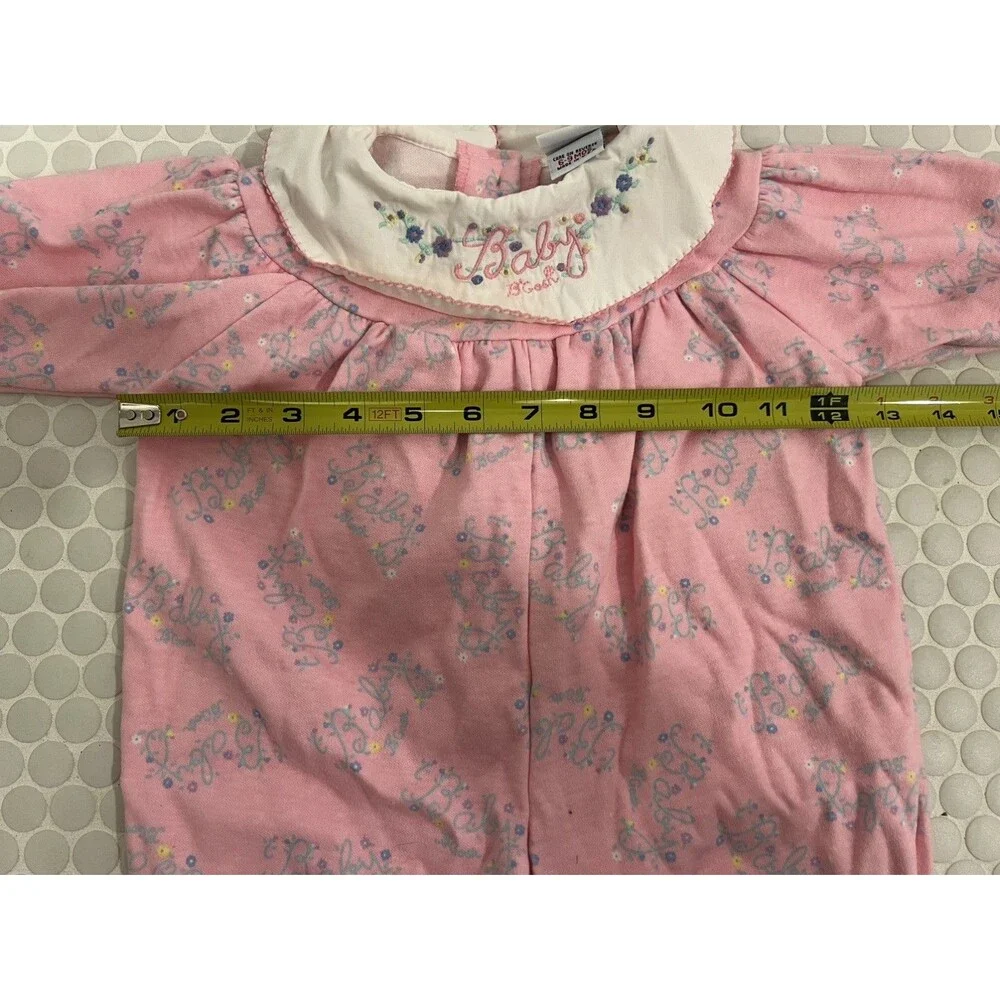 Osh Kosh Baby B'Gosh Vintage Pink Floral Bubble Romper One Piece Size 6-9 Month